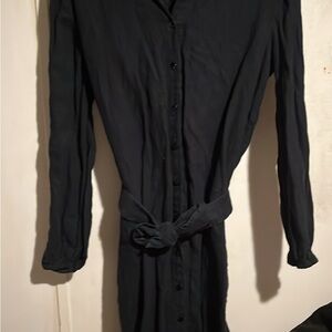 Elegant Black Button-Up Dress